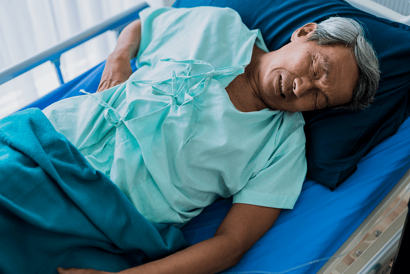 bedridden patient with pressure sore